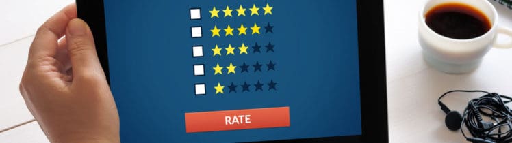 Online Review Stars on Tablet